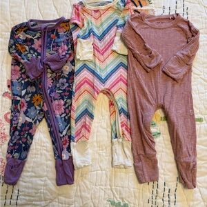Little Sleepies newborn sized pajamas, 3 piece bundle